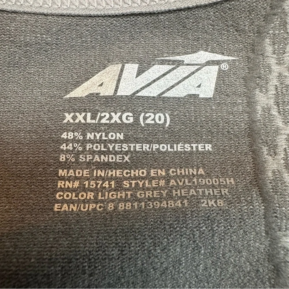 Avia Racerback Sports Bra Light Grey Heather, XXL - Picture 4 of 4